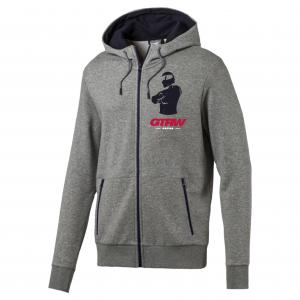 China Custom Logo Grey Wicking Breathable Sports Formula One Racing Zip Hoodie for Men factory
