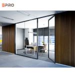 12mm Modern Office Partitions Metal Frame Glass Wall Partition Room Divider