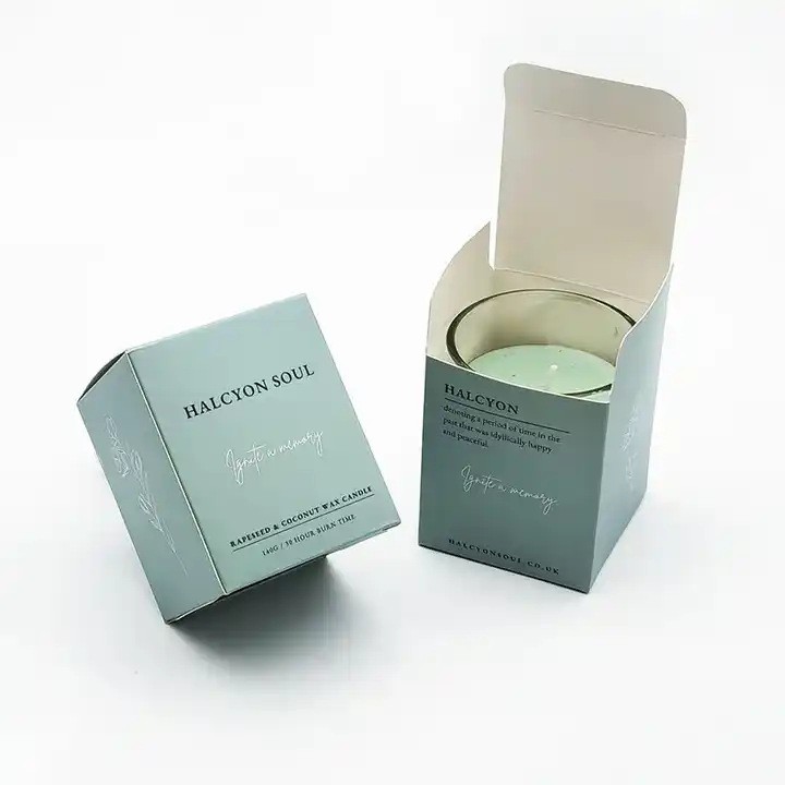 Custom Printed Coated Paper Retail Box Recyclable Packaging Candle Perfume Cosmetic Art Pape Gift Boxes