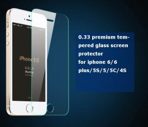 China iPhone tempered glass screen protector 0.33 mm ultra thin 9H hardness high transparency factory
