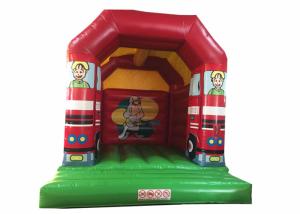China Cheap price inflatable fire engine jumping PVC inflatable bouncer house inflatable fire truck jumping factory