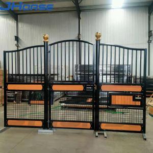 China Black Powder Coating Horse Stall Fronts European Bamboo Infill Economical Wood factory