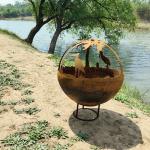 weathering steel Outdoor Wood/Gas Steel Fireplace Assembly Required