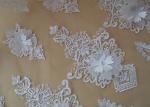 Ivory Embroidery Corded Sequin 3D Floral Lace Fabric For Bridal Wedding Dress