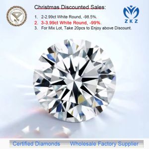 CVD DEF VS VVS Round Brilliant Cut 3ct + Lab Grown Diamonds IGI Certificate