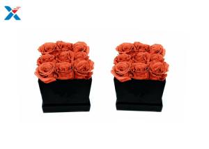 China Black Square Acrylic Flower Box Silk Screen Printing Logol Corrosion Resistance factory