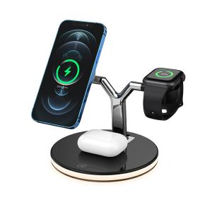China 4 In 1 Magnetic Wireless Charger Stand For Iphone And Earphone factory