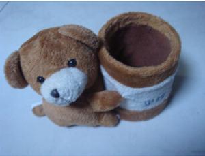 China Stufffed Plush Stationery Pen Vase Bear factory
