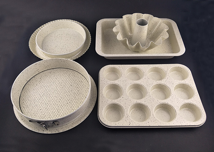 New develop Carbon Steel Marble nonstick Coating Cake Pan Set marble coating