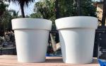 Unique Modern Fiberglass Flower Pots Glossy Finished For Indoor Outdoor Decor