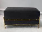 Black fabric upholstery brass metal base ottoman/bed bench for hotel bedroom