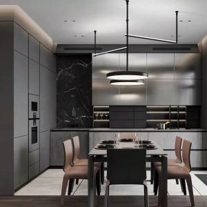 China Ready To Assemble Kitchen Cabinet High End Contemporary Wood Veneer Cabinets factory
