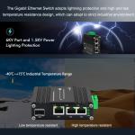 IP40 Aluminum Case Industrial Ethernet Switch 3 Port DIN Rail Mounted