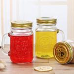 500ml Wide Mouth Glass Kitchen Canisters Sturdy Handle For Easy Carrying