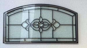 China Arched Door Leaded Glass with brass zinc patina caming for front doors factory