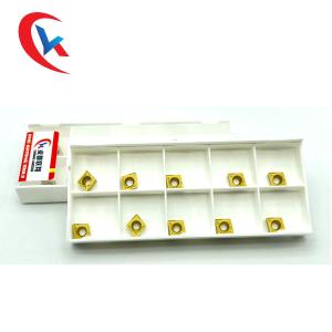 China CCMT060204 Steel Machining Tungsten Carbide Inserts Yellow Chemical Coating factory