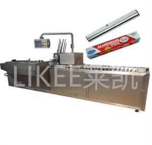 China Aluminum Foil Small Roll Packing Machine For White Cardboard 60 Boxes/min factory