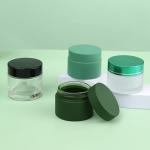 Matte Black Blue Green Cosmetic Bottle Packaging Glass Cream Jar 5g 10g 15g 30g