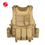 Khaki Air Soft Security Military Plate Carrier Tactical Safety Vest for Shooting