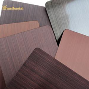 China Anti Bronze Hairline Stainless Steel Sheet AFP Finish Four Feet factory