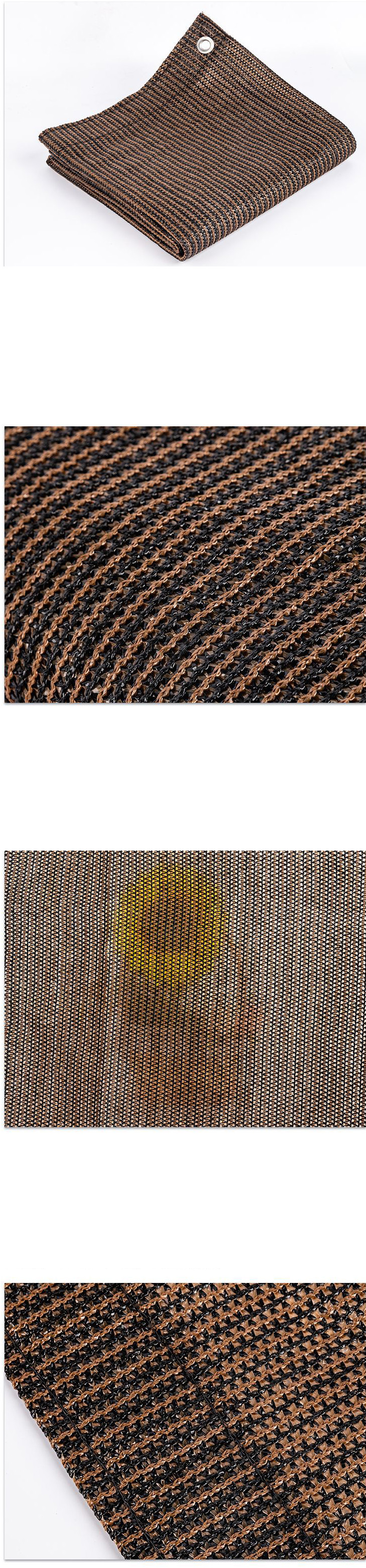 Length 30m 460gsm Brown Pool Garden Sun Shade Cloth With 9 Grommets