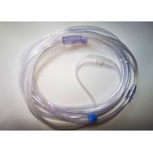 Medical-Grade Curved Nasal Cannula with Oxygen Lumen for Efficient Respiratory