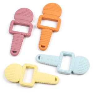 China Chewable 100% Natural Rubber Teether Purple Rubber Toys For Teething factory