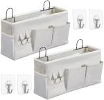 2PCS LARGE WALL HANGING STORAGE BAG, DOOR CLOSET LINEN FABRIC POCKETS ORGANIZER,