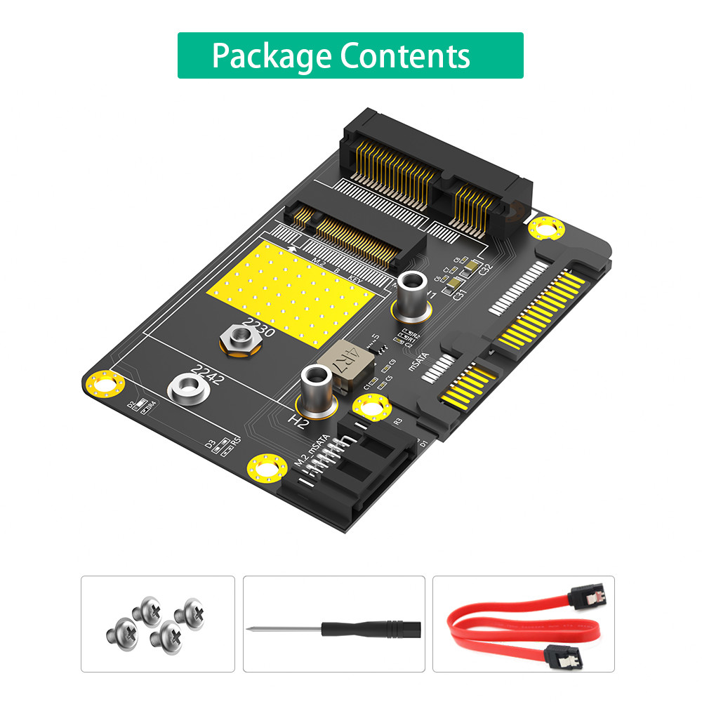 SATA 3.0 22PIN to NGFF M.2 B-Key MSATA Slot Converter Adapter Card For 2230 2242 Sata-Bus & MSATA SSD