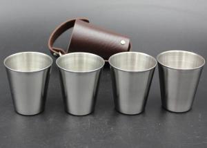 China High Grade Metal Wine Cup Pu Skin Pat For Men European Style Logo Printable factory