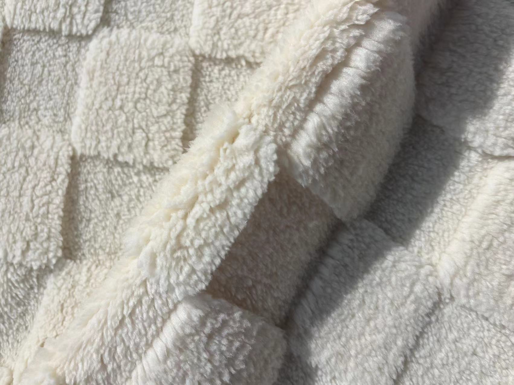 Soft Knitted Jacquard Pattern Fleece Fabric for Shu Velveteen Double Side Mirco Sherpa