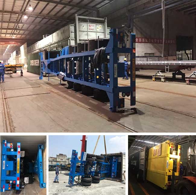 20 Feet Skeleton Container Semi Trailer 1550mm Skeleton Chassis 24V