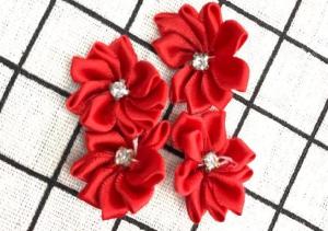 China Handcraft Ribbon Craft Flowers Wedding Ornament Appliques With Long Life factory