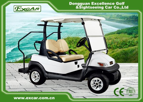White 48v Battery Golf Cart , Two Passenger Club Car Golf Cars With 100%
