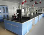PVC Handle Steel Wood Lab Island Bench For University Laboratory