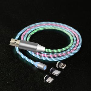 China IOS Type C Led Light Flow Usb Charging Cable , Led Magnetic Usb Cable factory