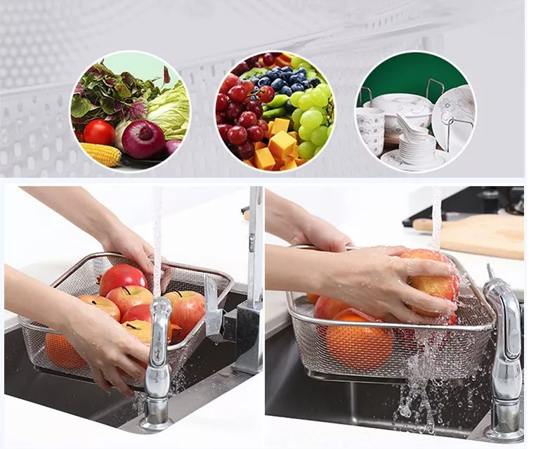 Stainless Steel 304 Small Wire Mesh Baskets Kitchen Wash Vegetable Fruit
