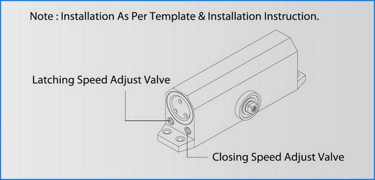 Fireproof Aluminum Door Closer UL Listed Speed Adjustable For All Temp. District