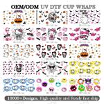 UV DTF Cup Wrap Transfer Stickers For Cartoon Wipe-Off Stickers Waterproof
