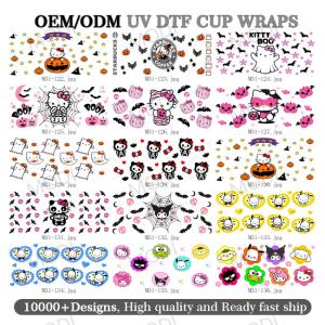 China UV DTF Cup Wrap Transfer Stickers For Cartoon Wipe-Off Stickers Waterproof Crafting Cup Decal For Cups factory