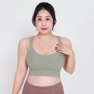 China Cross Strap Plus Size Sports Bra Woven Traceless Back Buckle High Elastic factory