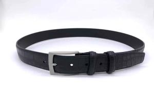China Mens Dress Casual 33mm Croco PU Leather Belt Black Color factory