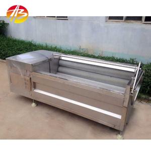 China 180 KG Potato Ginger Roller Washer Brush Peeling Machine for Vegetable Fruit Seafood Plant factory