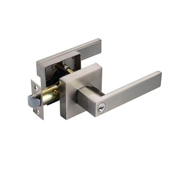 China DM Dummy Function Tubular Lever Lock with Yale Keyway and Changeable Square Corner 1"x2-1/4" 25x57mm Faceplate factory