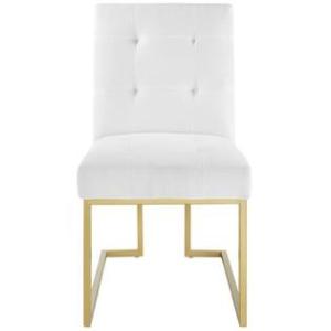 China Luxury Home White Upholstered Dining Chairs With Gold Legs factory