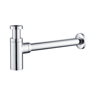 China Chromed Silver Sink Waste Trap Bathroom Sink Drain Round Siphon factory