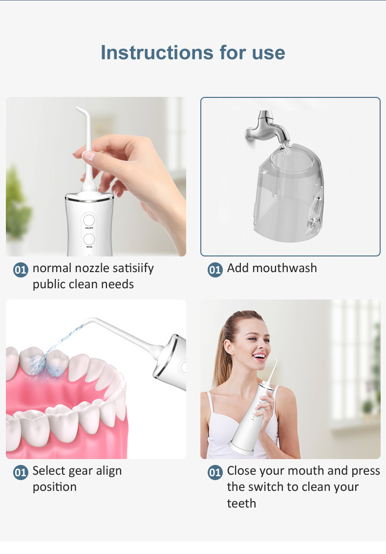 30-120PSI Dental Portable Water Flosser Household OEM Jet For Teeth Washing