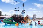 Customized Fiberglass Pirate Ship / Strong Aqua Splash Water Park Equipment