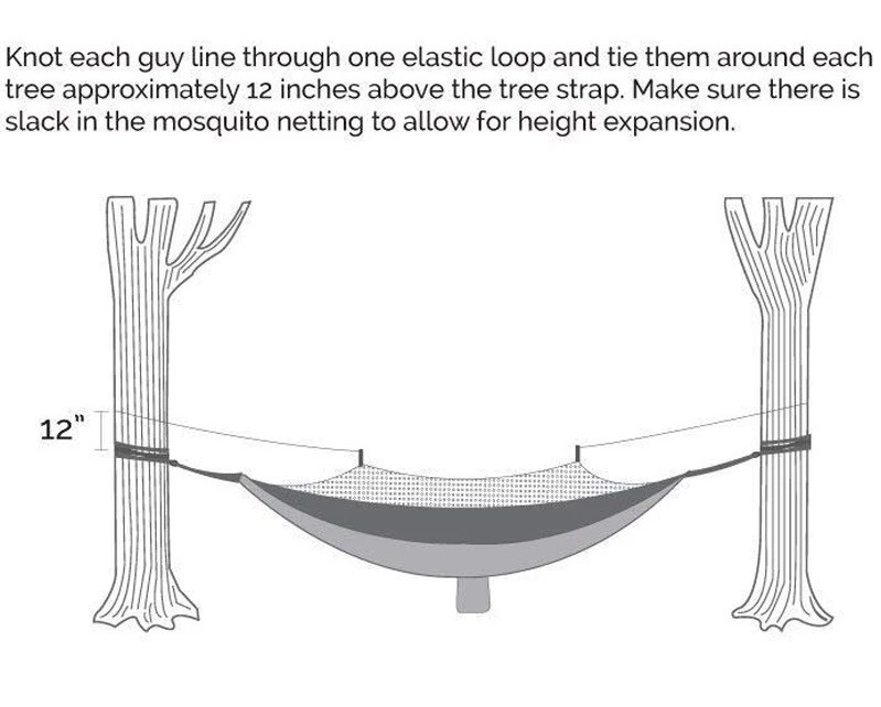 Weatherproof 70D Nylon L260cm Portable Camping Hammock