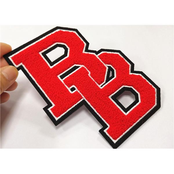 China Two Letter Monogram Letterman Patches / Chenille Sleeve Number letters factory